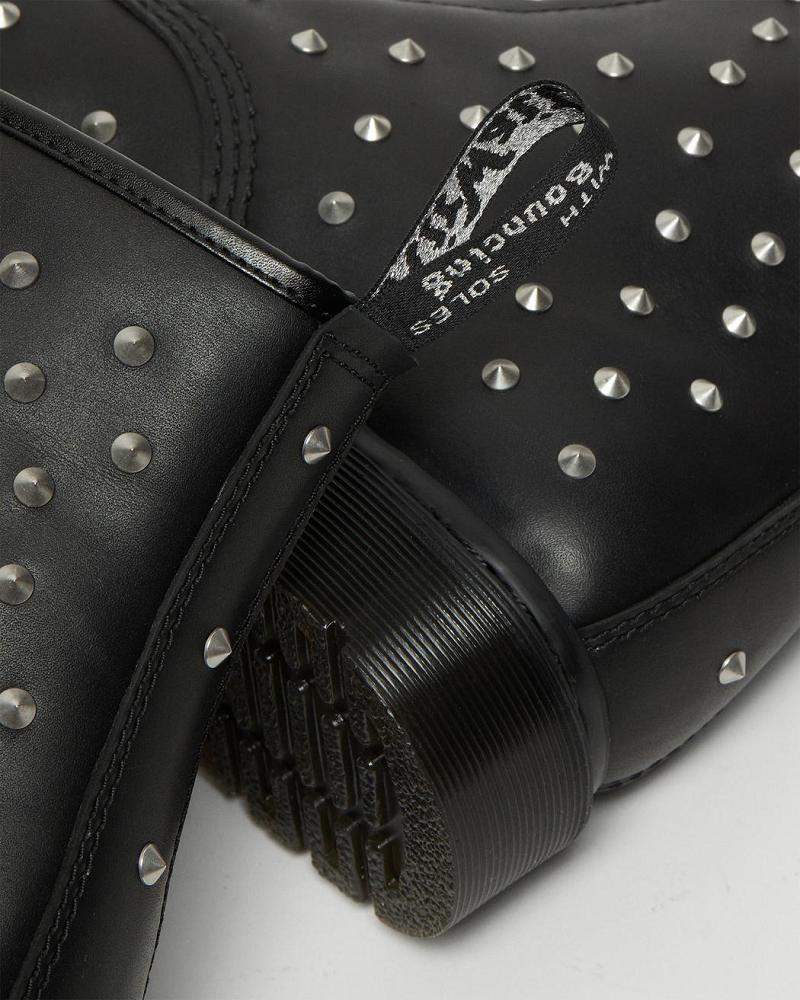 Dr Martens 1460 Stud Wanama Leren Veterlaarzen Heren Zwart | NL 273MQZ